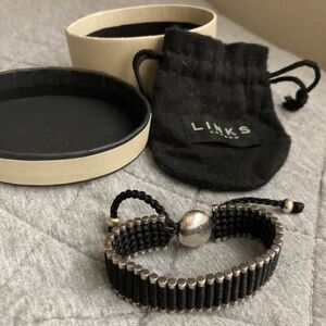 Links London wide black friendship bracelet